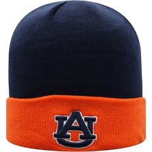Мужская двухцветная вязаная шапка Top of the World темно-синяя/оранжевая Auburn Tigers Core с манжетами Top of the World