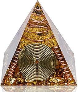 DRTMLY Orgone Crystal Pyramid, Small Orgonite Pyramid Porstive Energy Generator, Healing Crystal Pyramid for Resist Stress, Bring Good Luck and Wealth (Amethyst) DRTMLY