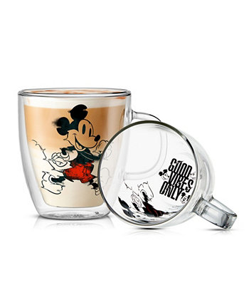 Кофейные кружки Mickey Mouse Glitch с двойными стенками, 2 шт. JoyJolt