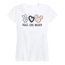 Женская футболка с рисунком Микки Мауса Disney's Peace Love Disney