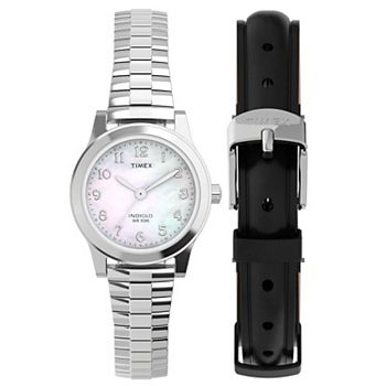 Timex® Women's Expansion Band Watch & Leather Strap Box Set - TWG063500JT Timex