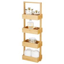 mDesign Free-Stand Wood 4-Tier Storage Rack Shelf for Bathroom MDesign