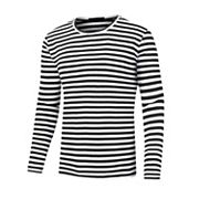 Striped T-Shirt for Men's Casual Crew Neck Long Sleeves Basic Tee Tops Lars Amadeus