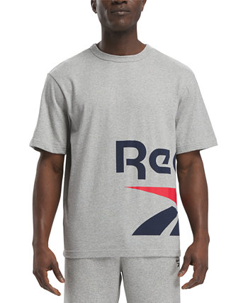 Мужская футболка обычного кроя с графическим векторным логотипом сбоку Reebok