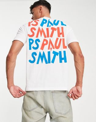 Белая футболка с логотипом PS Paul Smith на спине PS Paul Smith