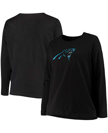 Женская футболка больших размеров с длинным рукавом с логотипом Carolina Panthers Primary Fanatics