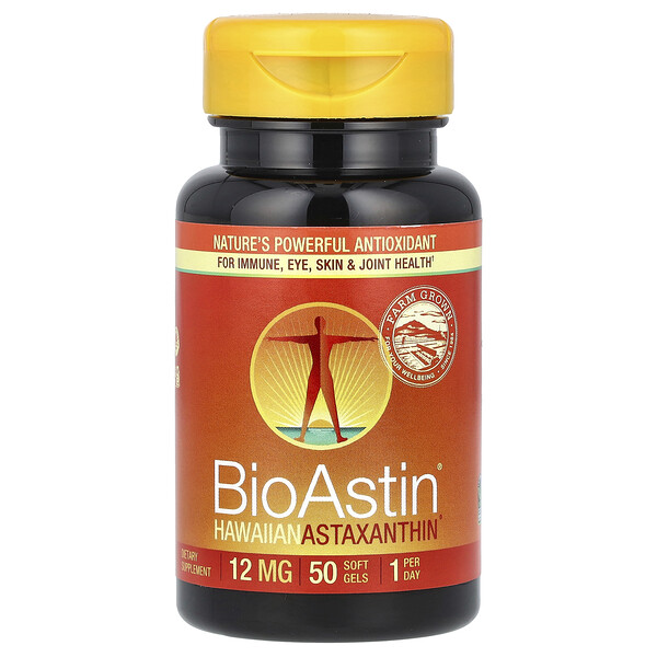 BioAstin, Гавайский Астаксантин - 12 мг - 50 мягких капсул - Nutrex Hawaii Nutrex Hawaii