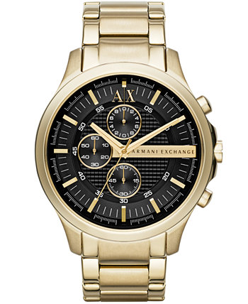 Мужские золотые часы с браслетом из нержавеющей стали 46 мм AX2137 Armani