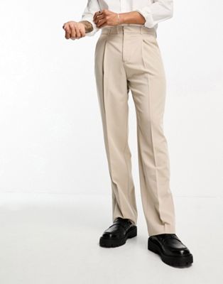 Бежевые широкие костюмные брюки Jack & Jones Originals Jack & Jones