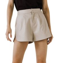 Faux Leather Shorts Grey Lab