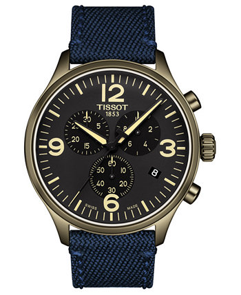LIMITED EDITION Мужские часы Tissot Chrono XL с синим тканевым ремешком с хронографом 45 мм Tissot