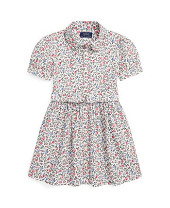 Оксфордское платье-рубашка с цветочным принтом для девочек для малышей Ralph Lauren