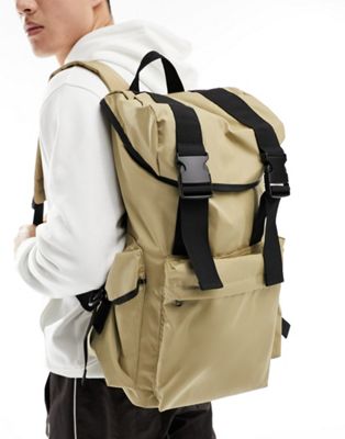 Большая сумка-рюкзак с накладными карманами и черной отделкой из камня ASOS DESIGN ASOS DESIGN