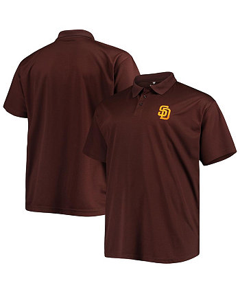 Мужская коричневая однотонная рубашка-поло San Diego Padres Big and Tall Birdseye Fanatics