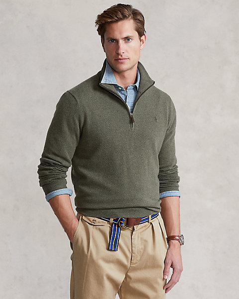 ralph lauren merino quarter zip