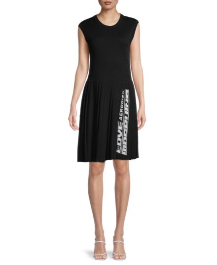 Акриловый усилитель; Плиссированное шерстяное платье с логотипом LOVE Moschino