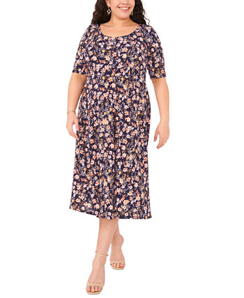 Женское Платье Midi с Цветочным Принтом Plus Size MSK MSK