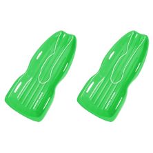 Детские пластиковые санки для снега Slippery Racer Downhill Xtreme, зеленые (2 шт.) Slippery Racer