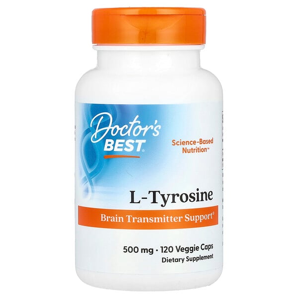 L-тирозин - 500 мг - 120 растительных капсул - Doctor's Best Doctor's Best