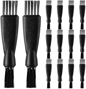 15pcs Double Ended Shaver Cleaning Brush, Small Plastic Hair Remover Cleaner, Multifunctional Razor Cipper Brush for Cleaning Various Small Home Appliances-Black CustomyLife