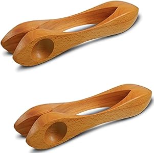 2 Pieces Wooden Musical Spoons Folk Percussion Instrument Natural Wood Musical Spoons Traditional Percussion Spoons Musical Folk Wooden Musical Instrument for Party Festival Holiday Yeshone