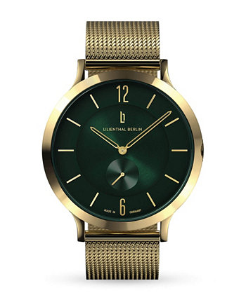 Мужские классические золотисто-зеленые золотистые часы из нержавеющей стали с сеткой, 42 мм Lilienthal Berlin
