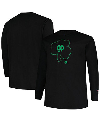 Мужская черная футболка с длинным рукавом Notre Dame Fighting Irish Big and Tall Pop Profile