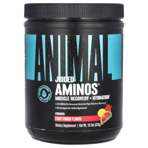 Juiced Aminos Powder, фруктовый пунш, 13,2 унции (375 г) Animal