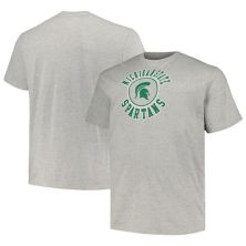 Men's Champion Heather Gray Michigan State Spartans Big & Tall Circle Logo T-Shirt Champion