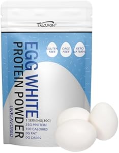 Egg White Protein Powder (Порошок) 8Oz Pasteurized No Additives, High Protein, Gluten-Free Ideal for Baking and Cooking, Unflavored (Без вкуса) 227G Talcufon