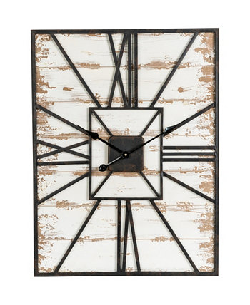 Негабаритные деревянные настенные часы в фермерском доме Glitzhome