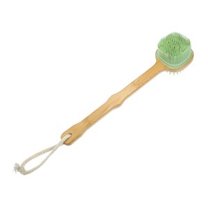 Unique Bargains Back Scrubber Brush with Long Handle for Exfoliating Silicone Light Green Unique Bargains