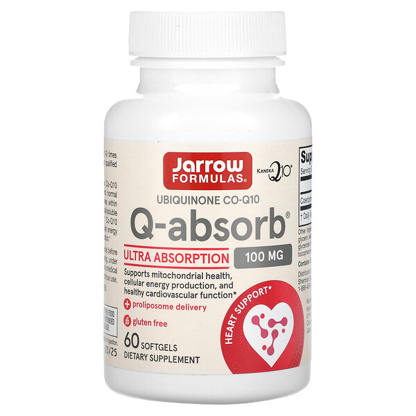 Q-Absorb, Убихинон CO-Q10, 100 мг, 60 мягких таблеток Jarrow Formulas