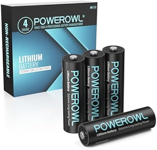 POWEROWL Lithium AA Batteries 4 Pack, 1.5V High Capacity Double A Battery Long Lasting Power Powerowl