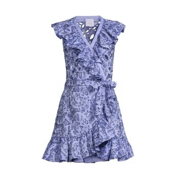 Мини-платье с развевающимися рукавами и люверсами Stella Jean