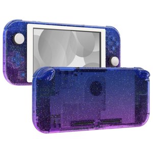 eXtremeRate Glitter Gradient Translucent Bluebell DIY Replacement Shell for Nintendo Switch Lite, NSL Handheld Controller Housing w/ Screen Protector, Custom Case Cover for Nintendo Switch Lite EXtremeRate