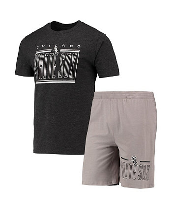 Men's Gray, Black Chicago White Sox Meter T-shirt and Shorts Sleep Set Concepts Sport