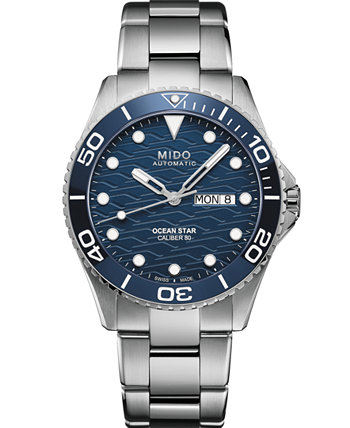Мужские швейцарские автоматические часы Ocean Star с браслетом из нержавеющей стали, 43 мм MIDO