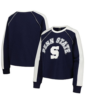 Женский укороченный пуловер темно-синего цвета Penn State Nittany Lions Blindside реглан  Gameday Couture