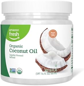 Amazon Fresh, Organic Refined Coconut Oil, 30 Fl Oz (Previously Happy Belly, Packaging May Vary) Amazon Fresh