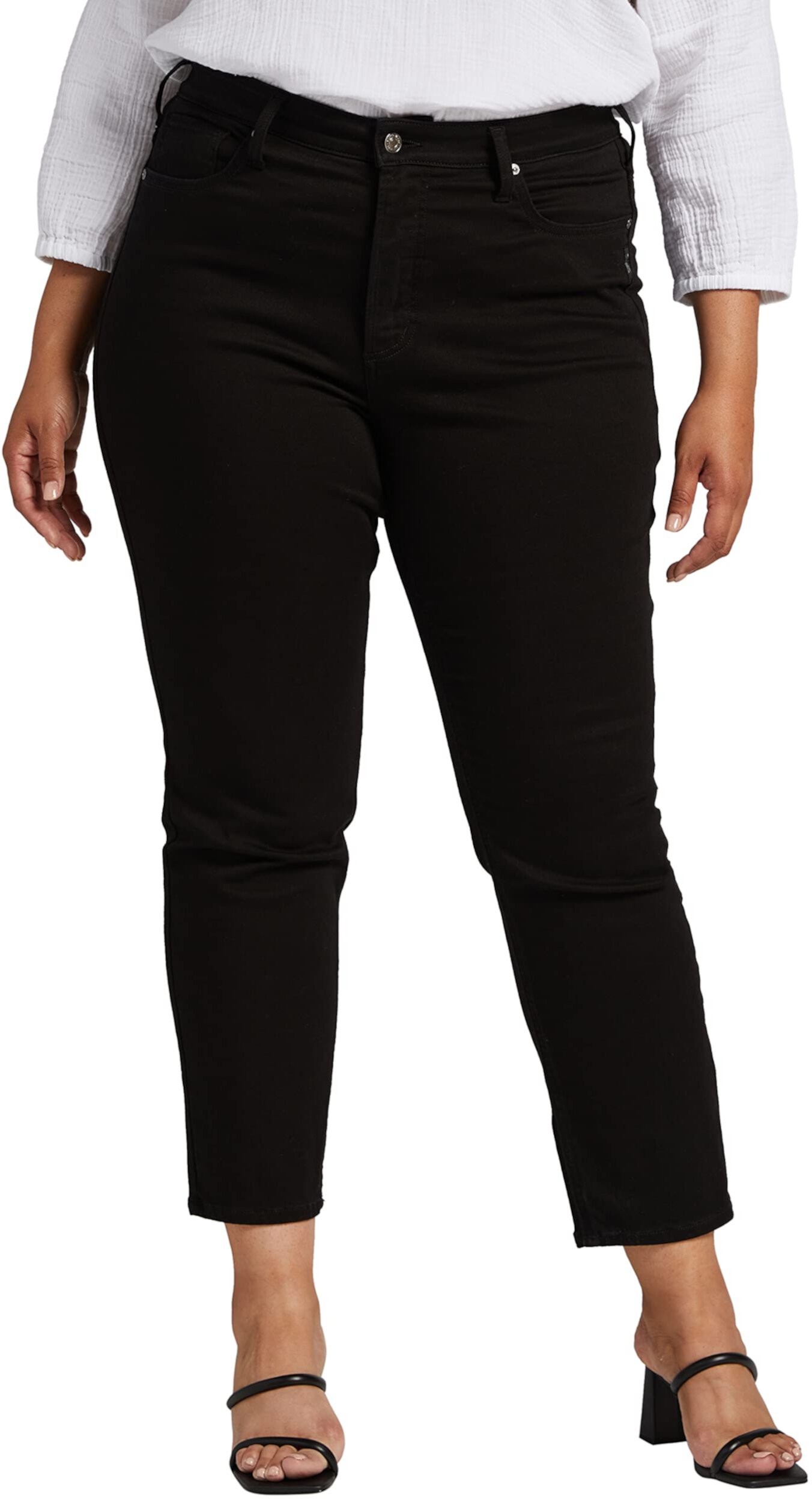 Плюс размер Прямые джинсы Infinite Fit с высокой посадкой W88410INB531 Silver Jeans Co.