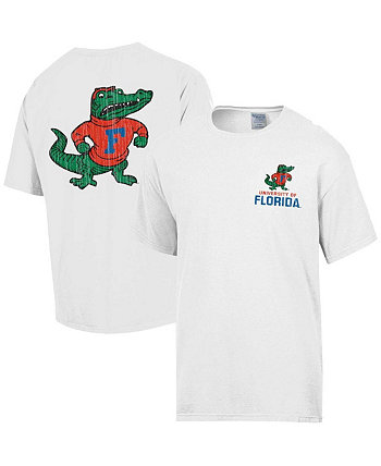 Men's White Distressed Florida Gators Vintage-Like Logo T-shirt Comfortwash