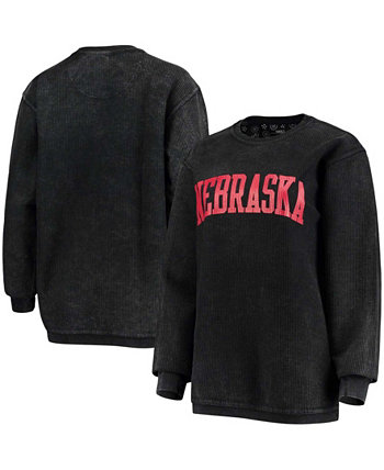 Женский черный свитшот Nebraska Huskers с удобным шнуром в винтажном стиле, базовый пуловер с аркой Pressbox