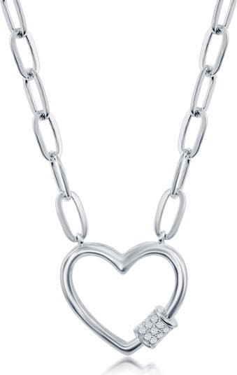 Ожерелье с подвеской в форме сердца из стерлингового серебра CZ SIMONA
