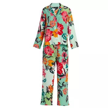 Marbella 2-Piece Floral Matte Satin Pajama Set Natori