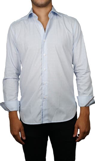 Классическая рубашка с длинным рукавом с принтом в полоску Zanella
