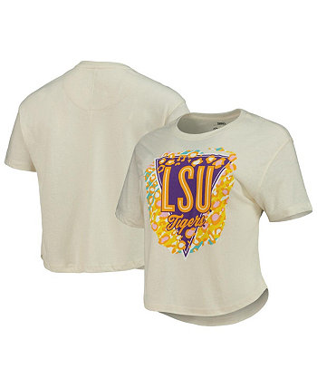 Женская кремовая укороченная футболка с животным принтом LSU Tigers Taylor Pressbox
