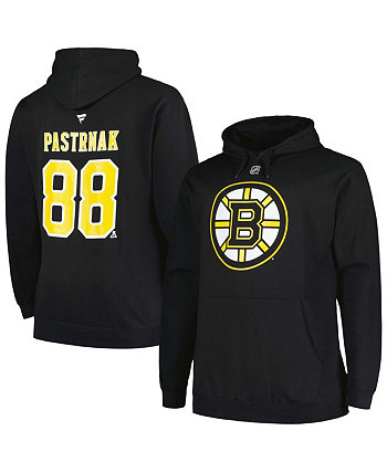 Мужской черный пуловер с капюшоном David Pastrnak Boston Bruins Big and Tall Name and Number Profile