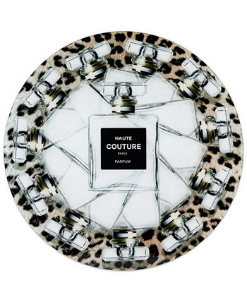 Haute Couture Безрамное свободное плавание из закаленного стекла с круглой графикой, 20 дюймов x 20 дюймов x 0,2 дюйма Empire Art Direct