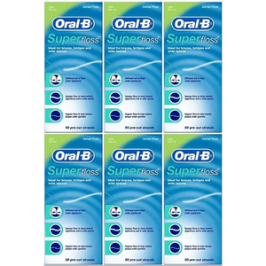 Oral-B Superfloss Dental Floss Pre-Cut Strands, Mint - 50 Ea, 6 Pack Visit the Oral-B Store